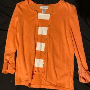 orange and white striped shirt